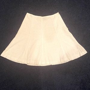 White eyelet knee length skirt